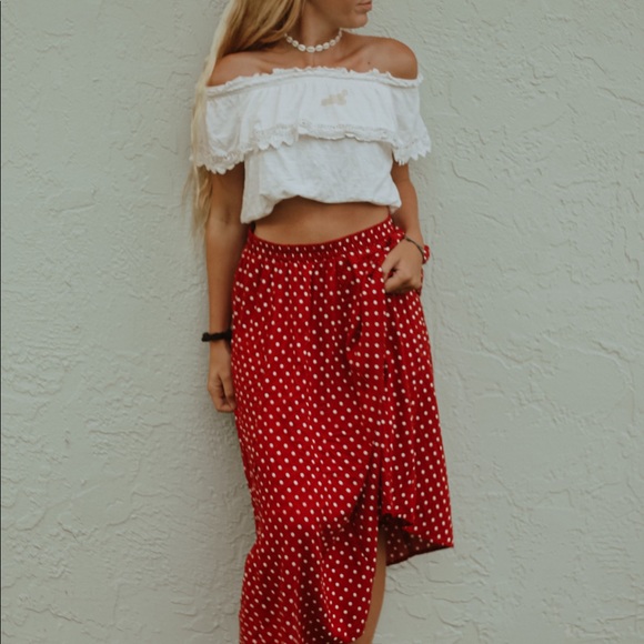 The Vermont Country Store Authentic Vintage Red and White Dot Skirt - Picture 3 of 5